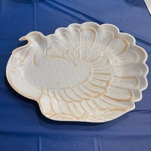 Turkey serving plate thanksgiving decor